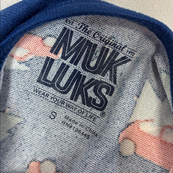 Muk Luks Navy Pet Sweater phs with Red Cars and xmass trees size butter knit S - Picture 7 of 9